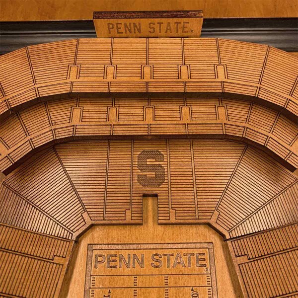 Penn State Beaver Stadium wood replica 3D close up view 3